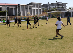 Students developing fitness and coordination