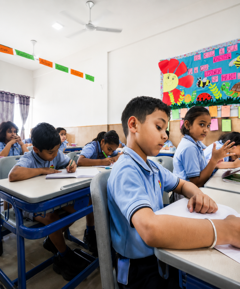 Students learning in classroom