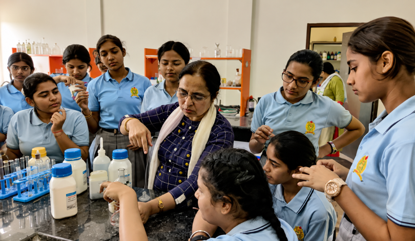 Students exploring science at Shri Ram Centennial School