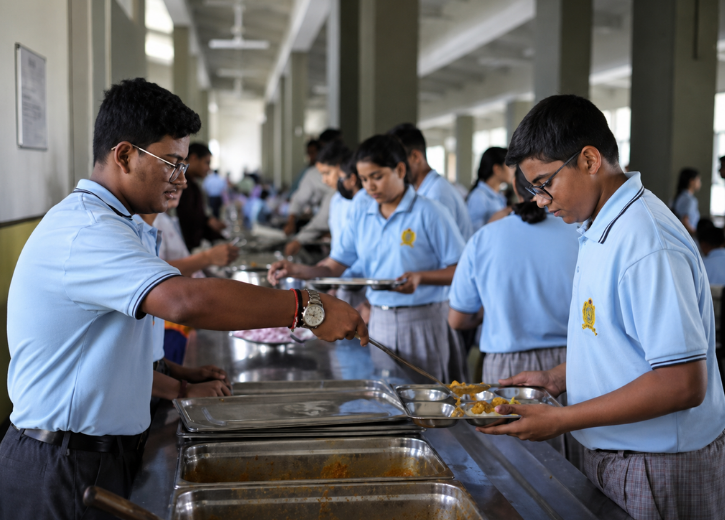 Students preparing for school